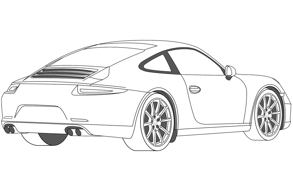 Desenho de Porsche para imprimir