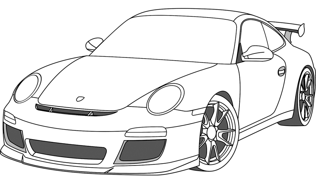 Desenho de Porsche para imprimir