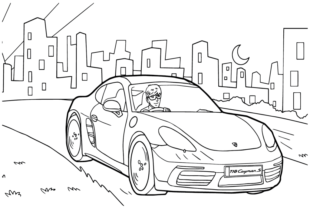 Desenho de Porsche para imprimir