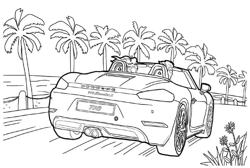 Desenho de Porsche para imprimir
