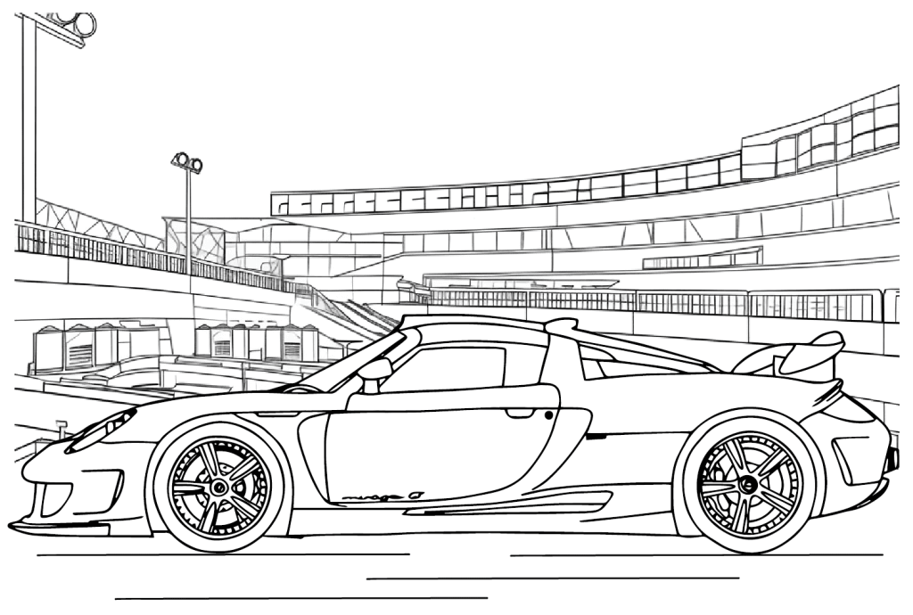 Desenho de Porsche para imprimir