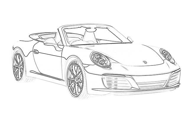 Desenho de Porsche para imprimir