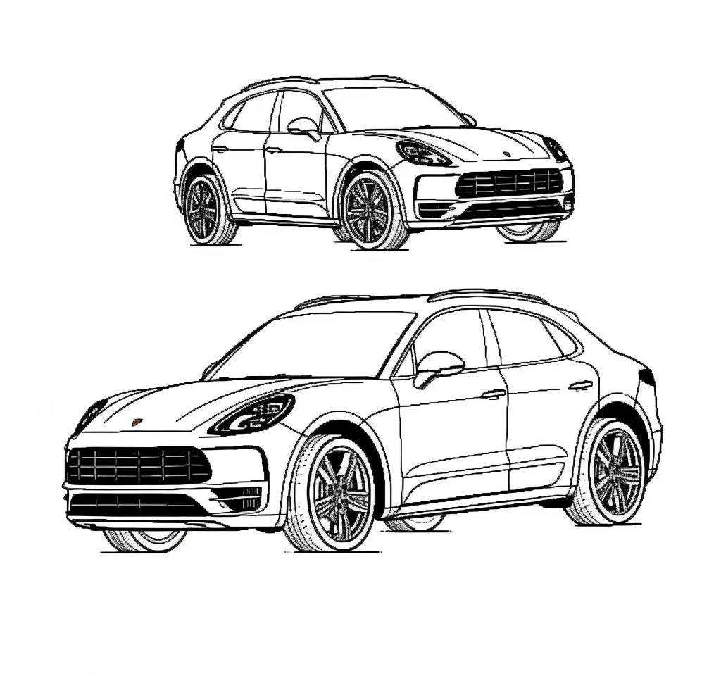 Desenho de Porsche para imprimir