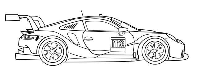 Desenho de Porsche para imprimir