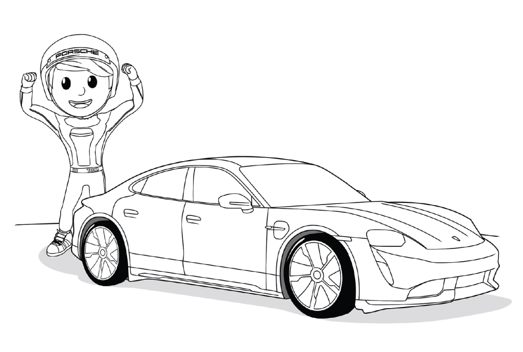 Desenho de Porsche para imprimir