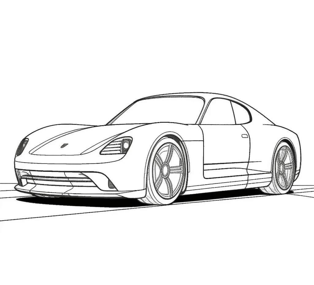 Desenho de Porsche para imprimir
