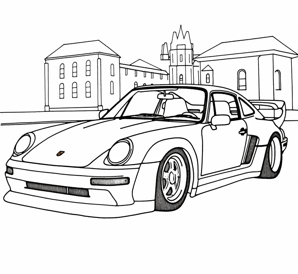 Desenho de Porsche para imprimir