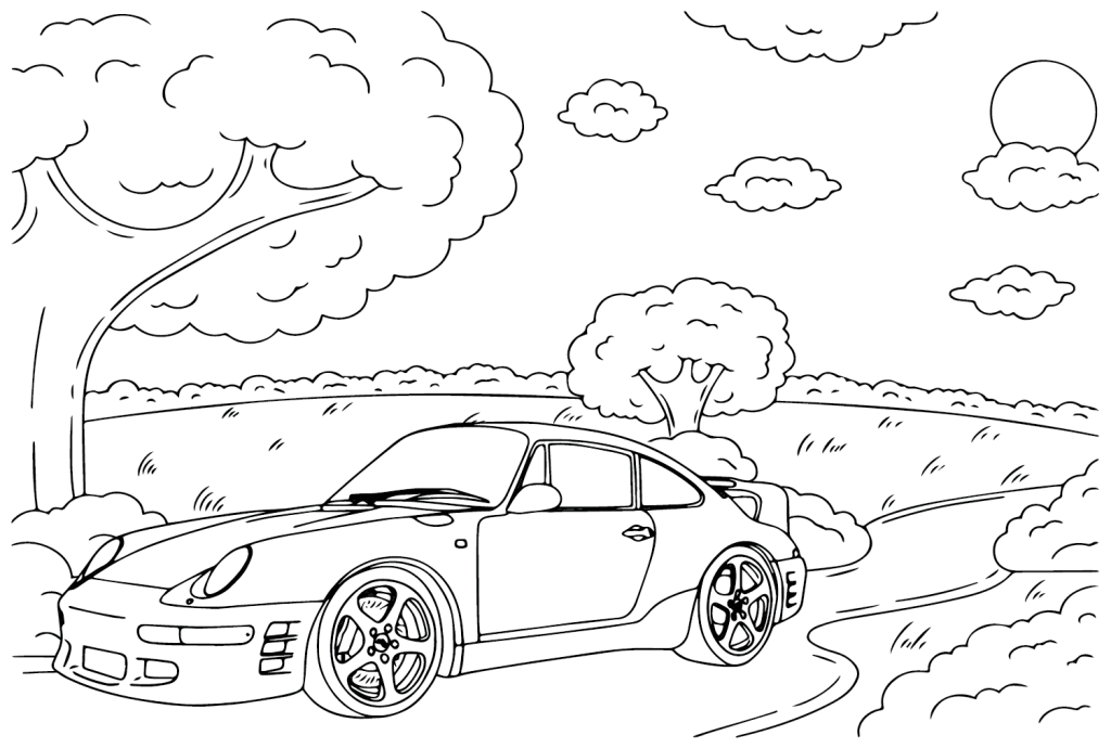 Desenho de Porsche para imprimir