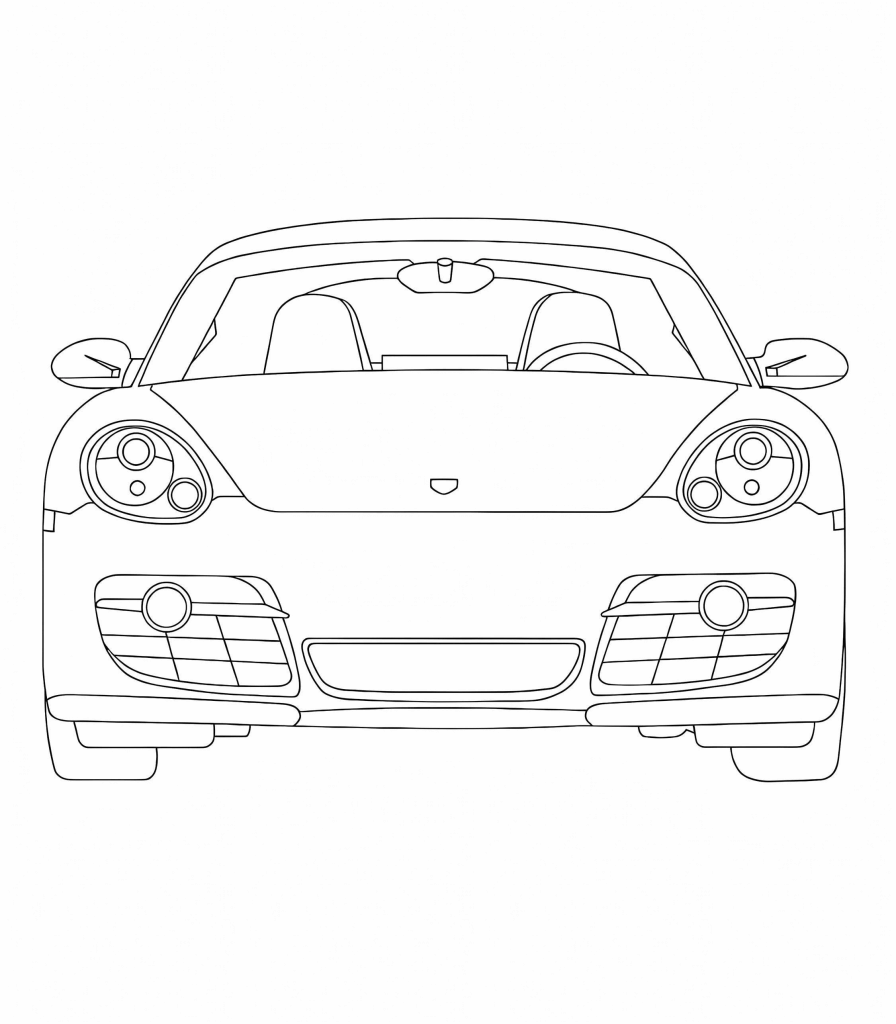 Desenho de Porsche para imprimir