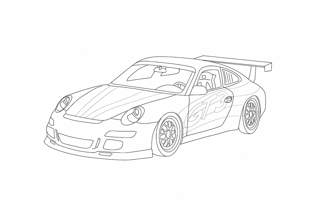 Desenho de Porsche para imprimir