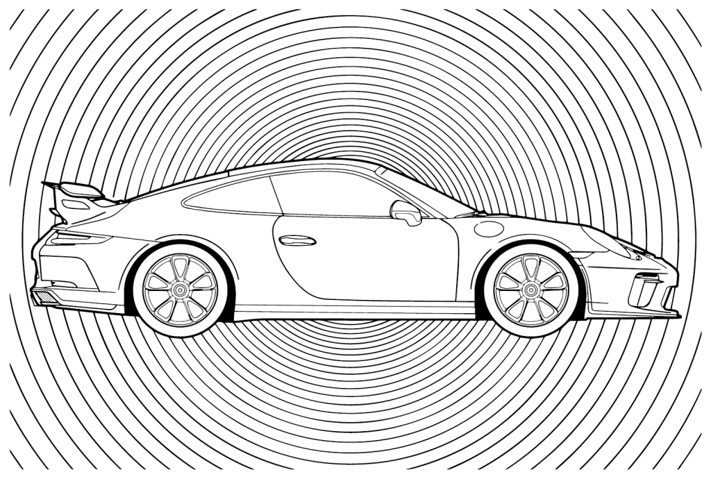 Desenho de Porsche para imprimir