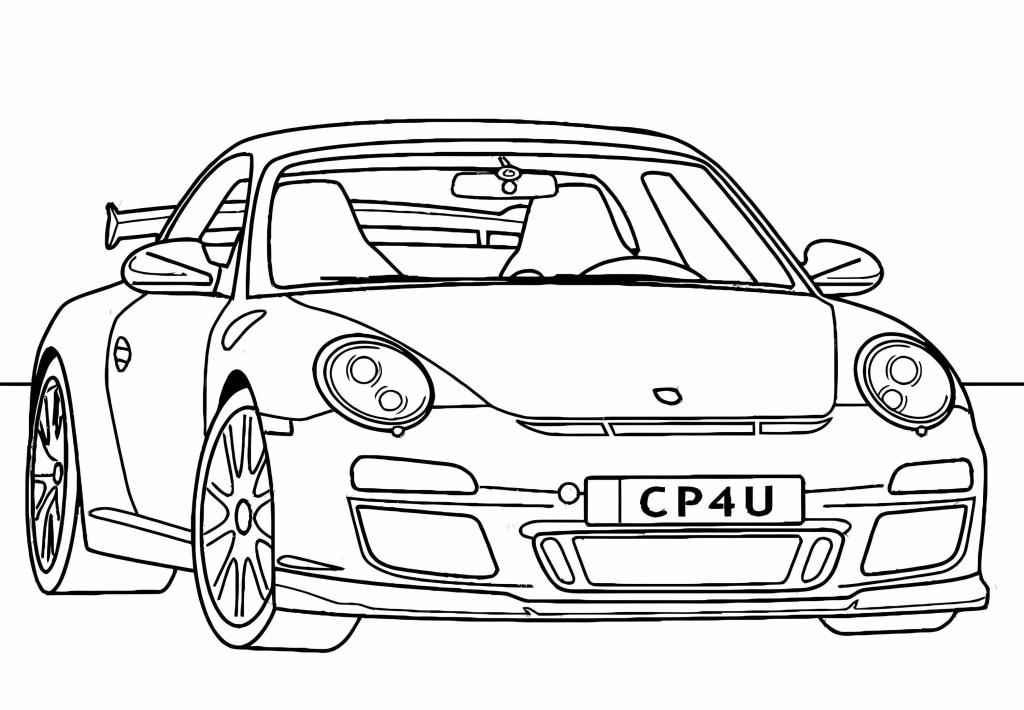 Desenho de Porsche para imprimir