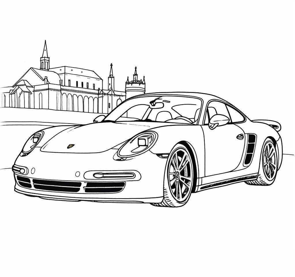 Desenho de Porsche para imprimir