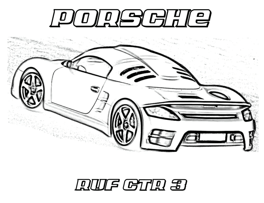 Desenho de Porsche para imprimir