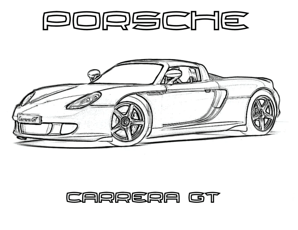 Desenho de Porsche para imprimir