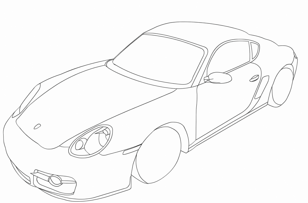 Desenho de Porsche para imprimir