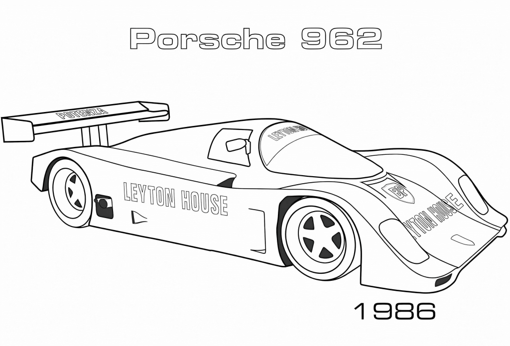 Desenho de Porsche para imprimir