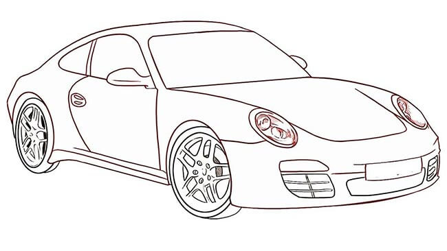 Desenho de Porsche para imprimir