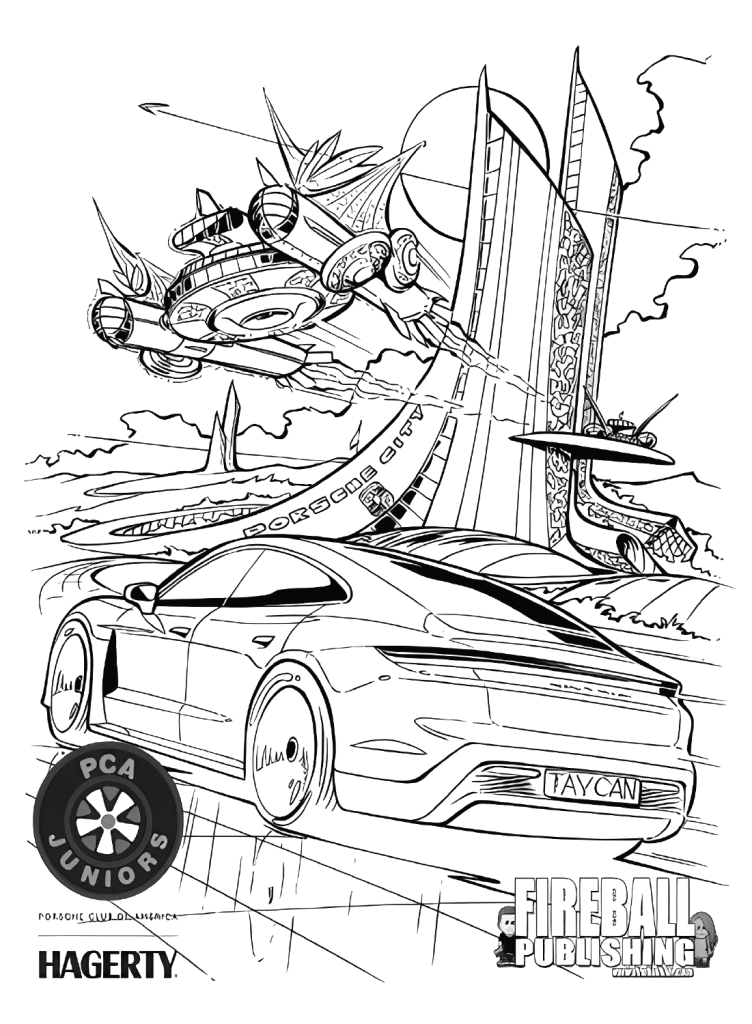 Desenho de Porsche para imprimir