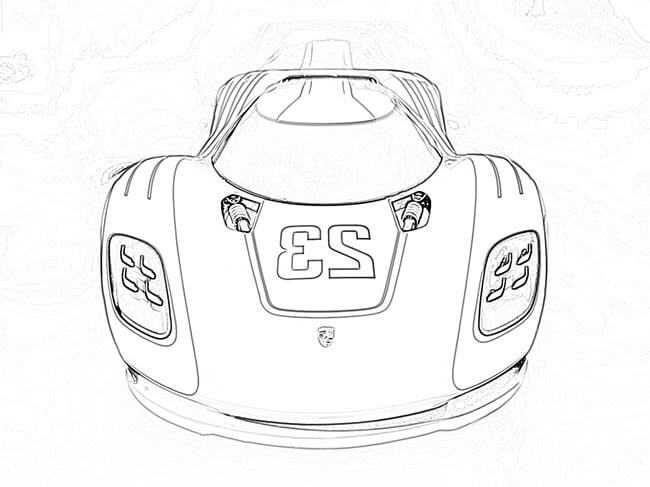 Desenho de Porsche para imprimir