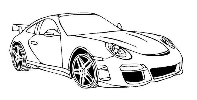 Desenho de Porsche para imprimir