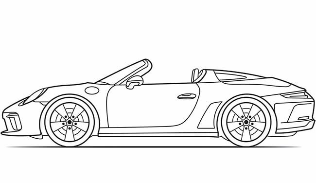 Desenho de Porsche para imprimir
