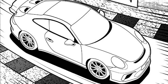Desenho de Porsche para imprimir