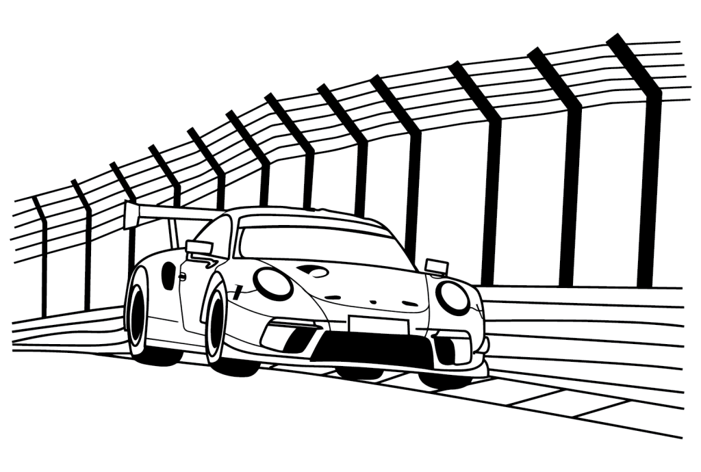 Desenho de Porsche para imprimir