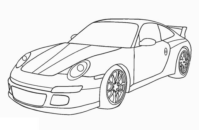 Desenho de Porsche para imprimir