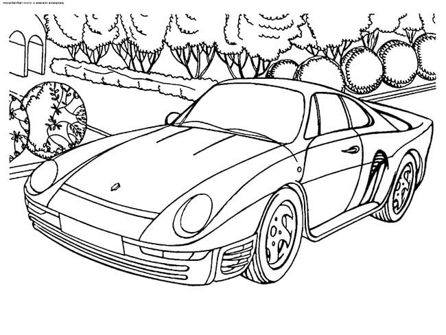 Desenho de Porsche para imprimir