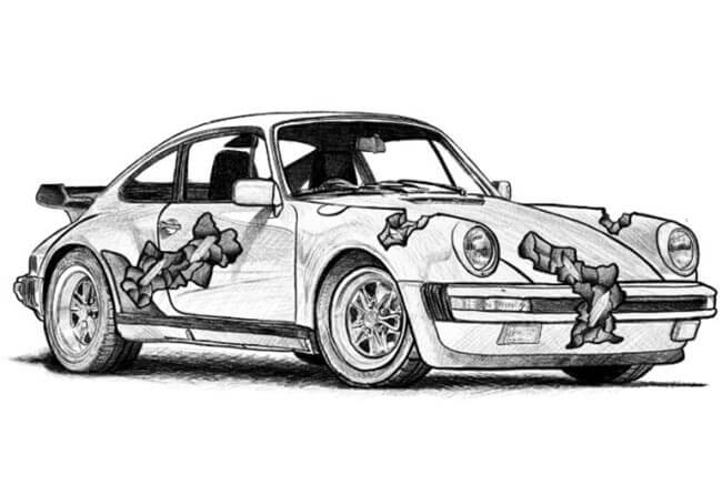 Desenho de Porsche para imprimir