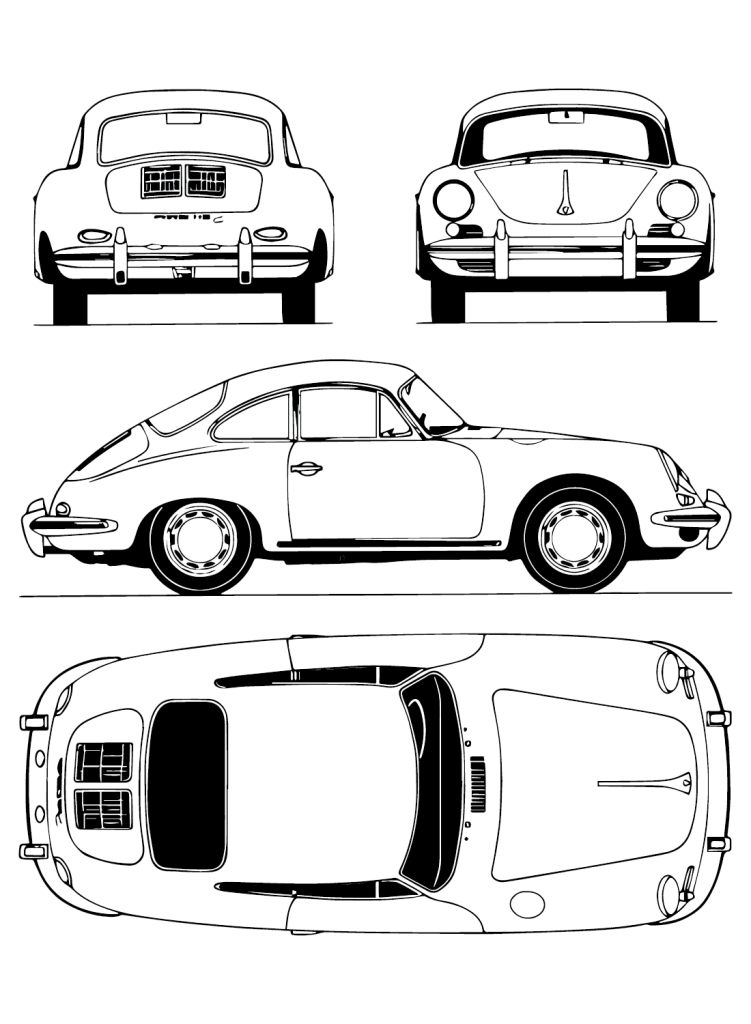 Desenho de Porsche para imprimir