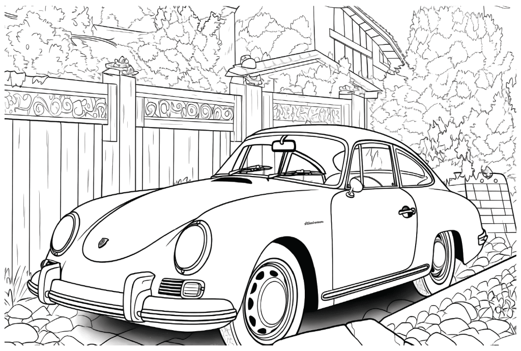 Desenho de Porsche para imprimir