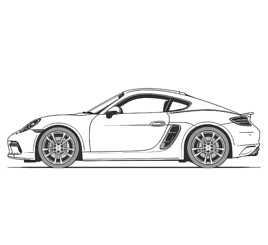 Desenho de Porsche para imprimir