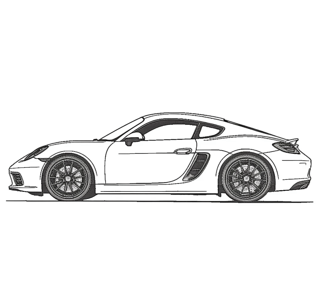 Desenho de Porsche para imprimir