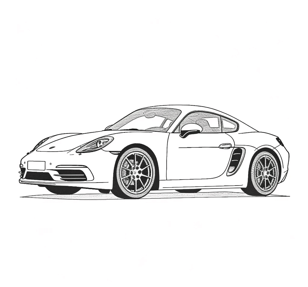 Desenho de Porsche para imprimir