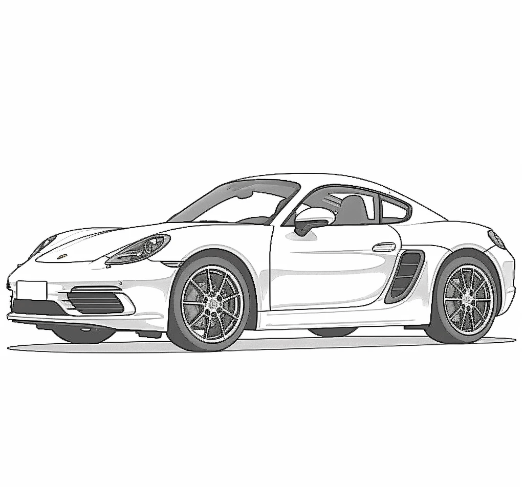 Desenho de Porsche para imprimir
