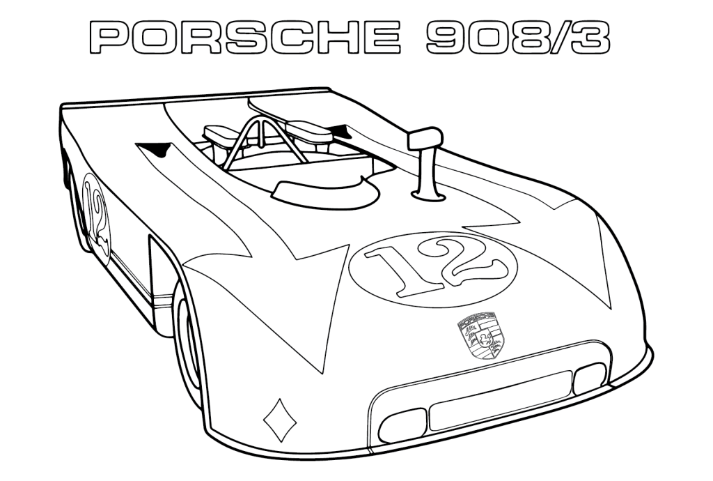 Desenho de Porsche para imprimir