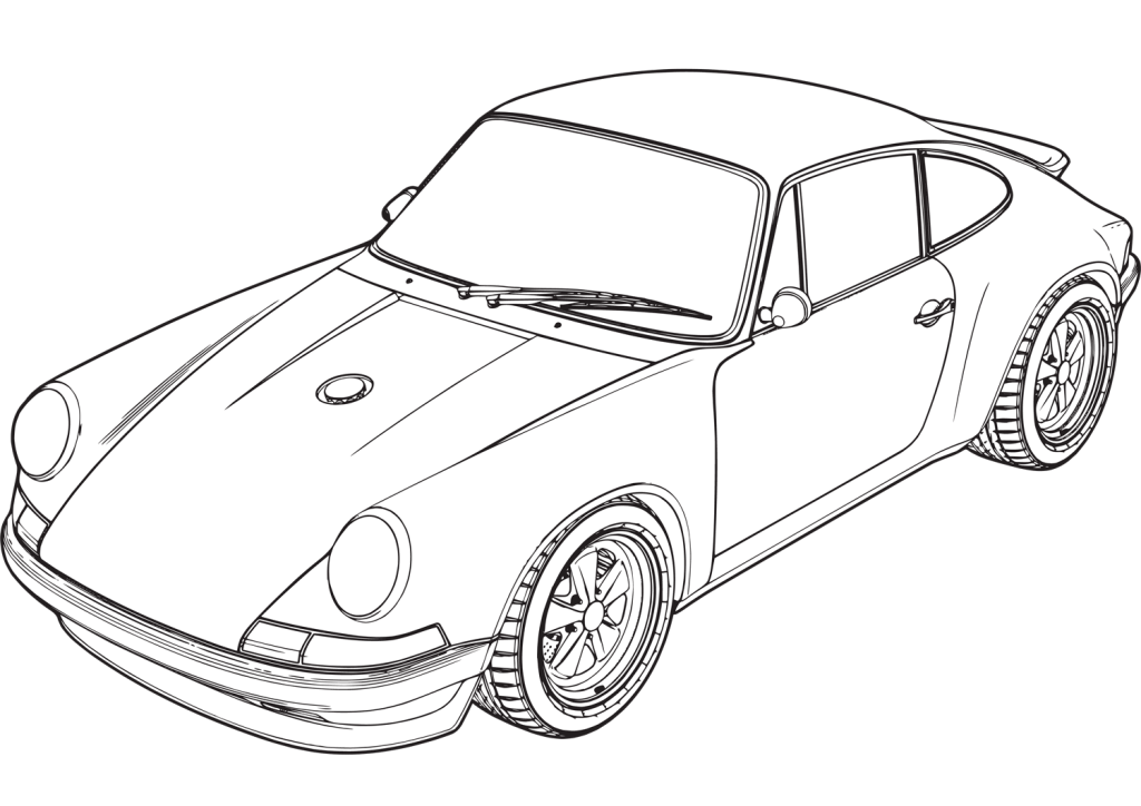 Desenho de Porsche para imprimir