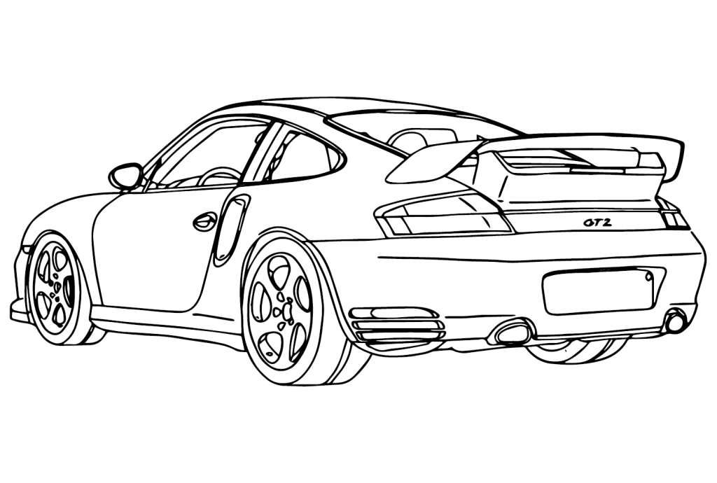 Desenho de Porsche para imprimir