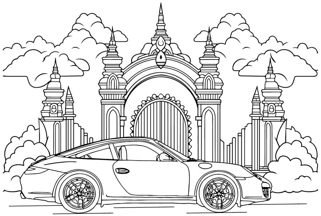 Desenho de Porsche para imprimir