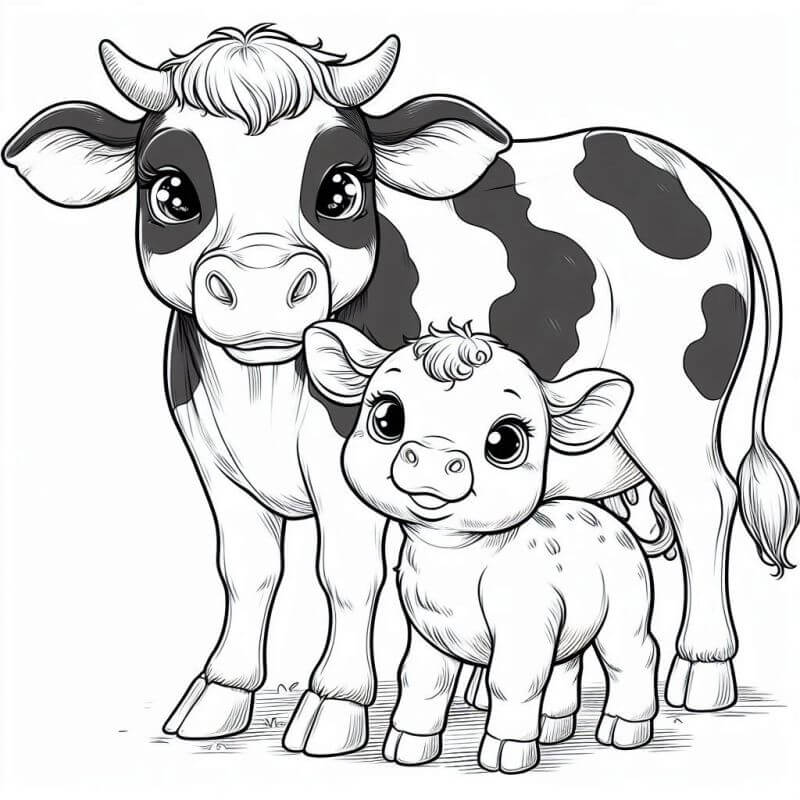 Desenho de Vacas para imprimir
