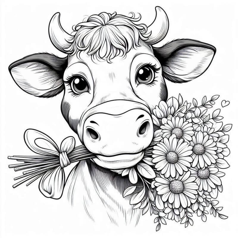 Desenho de Vacas para imprimir