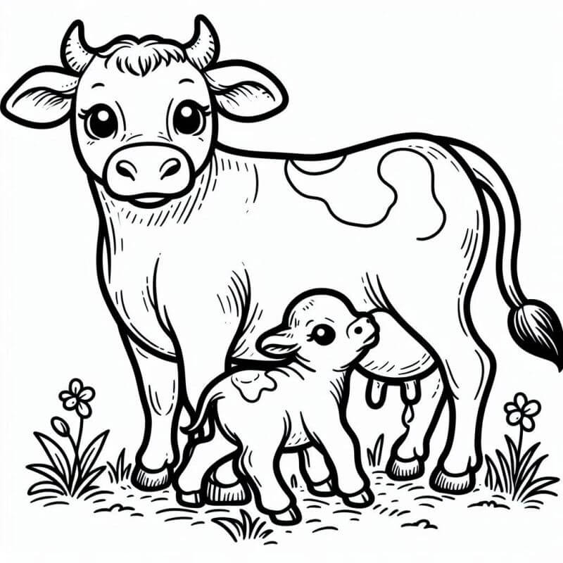 Desenho de Vacas para imprimir