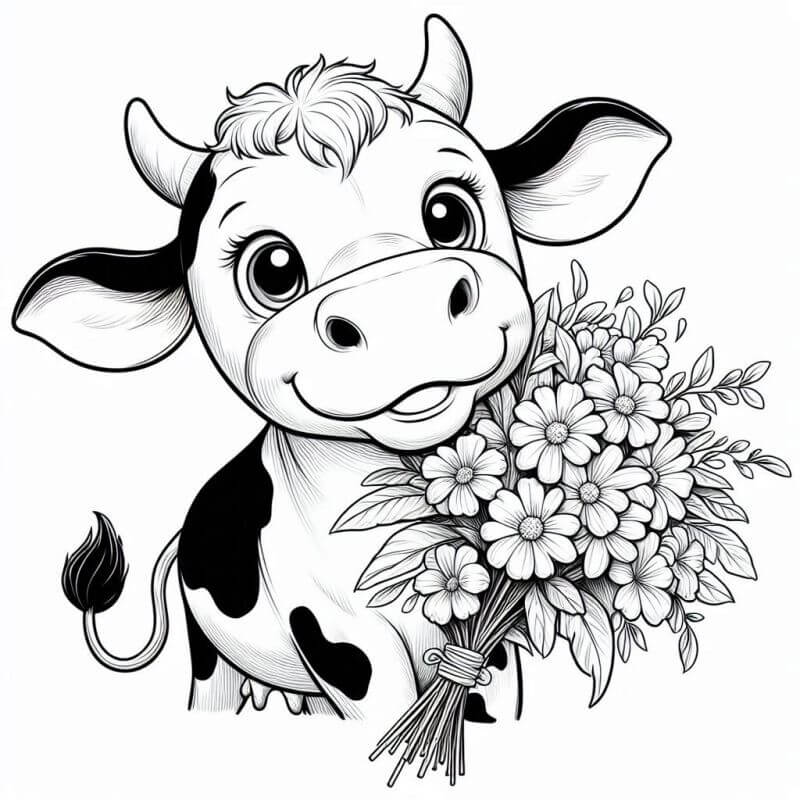 Desenho de Vacas para imprimir