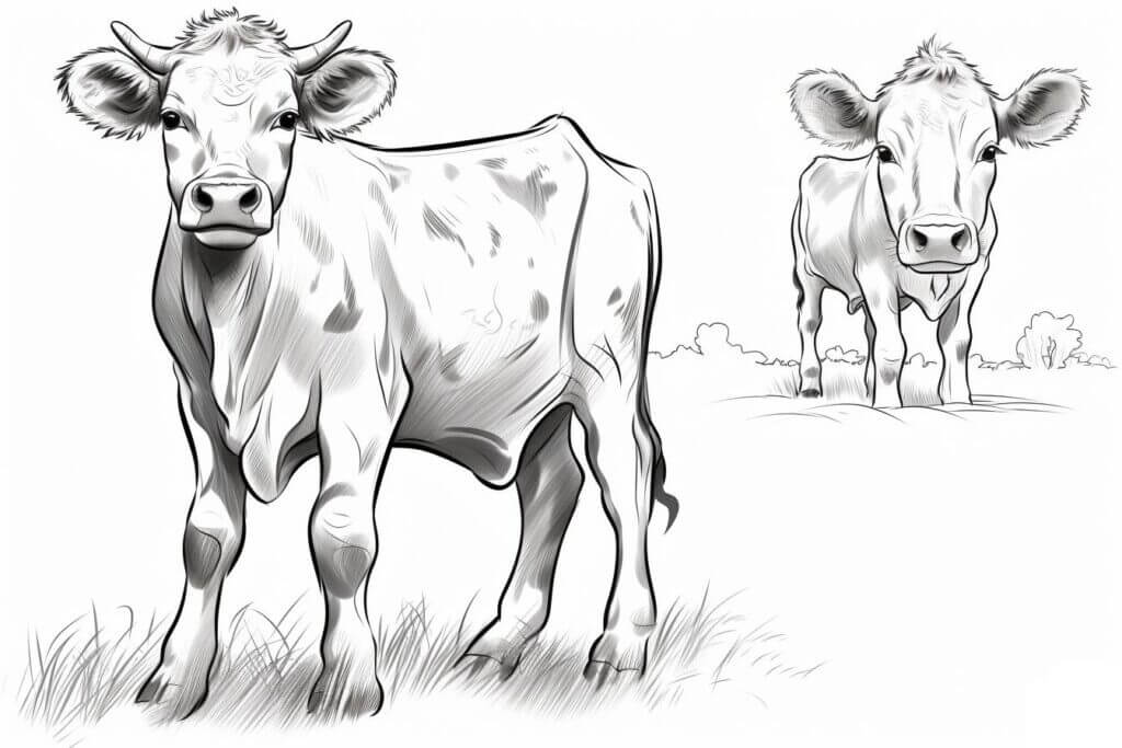Desenho de Vacas para imprimir