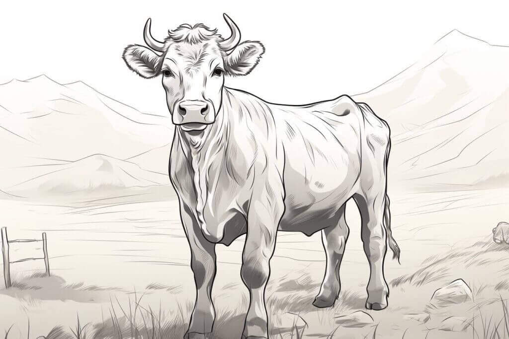 Desenho de Vacas para imprimir