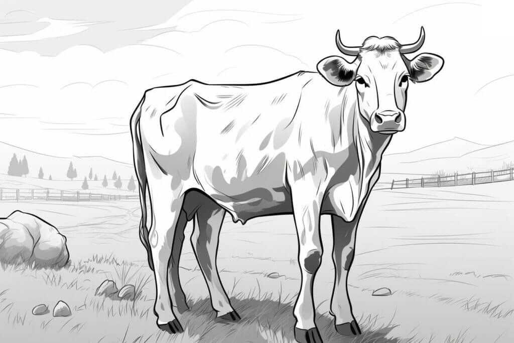 Desenho de Vacas para imprimir