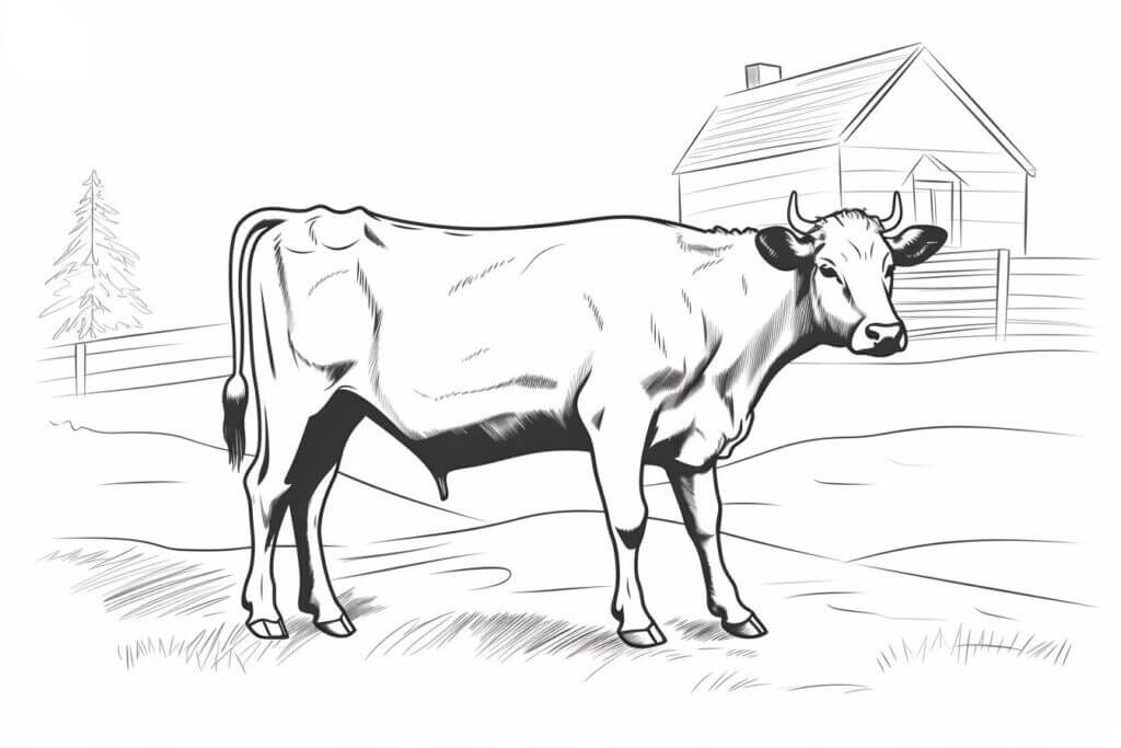 Desenho de Vacas para imprimir