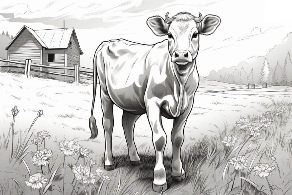 Desenho de Vacas para imprimir